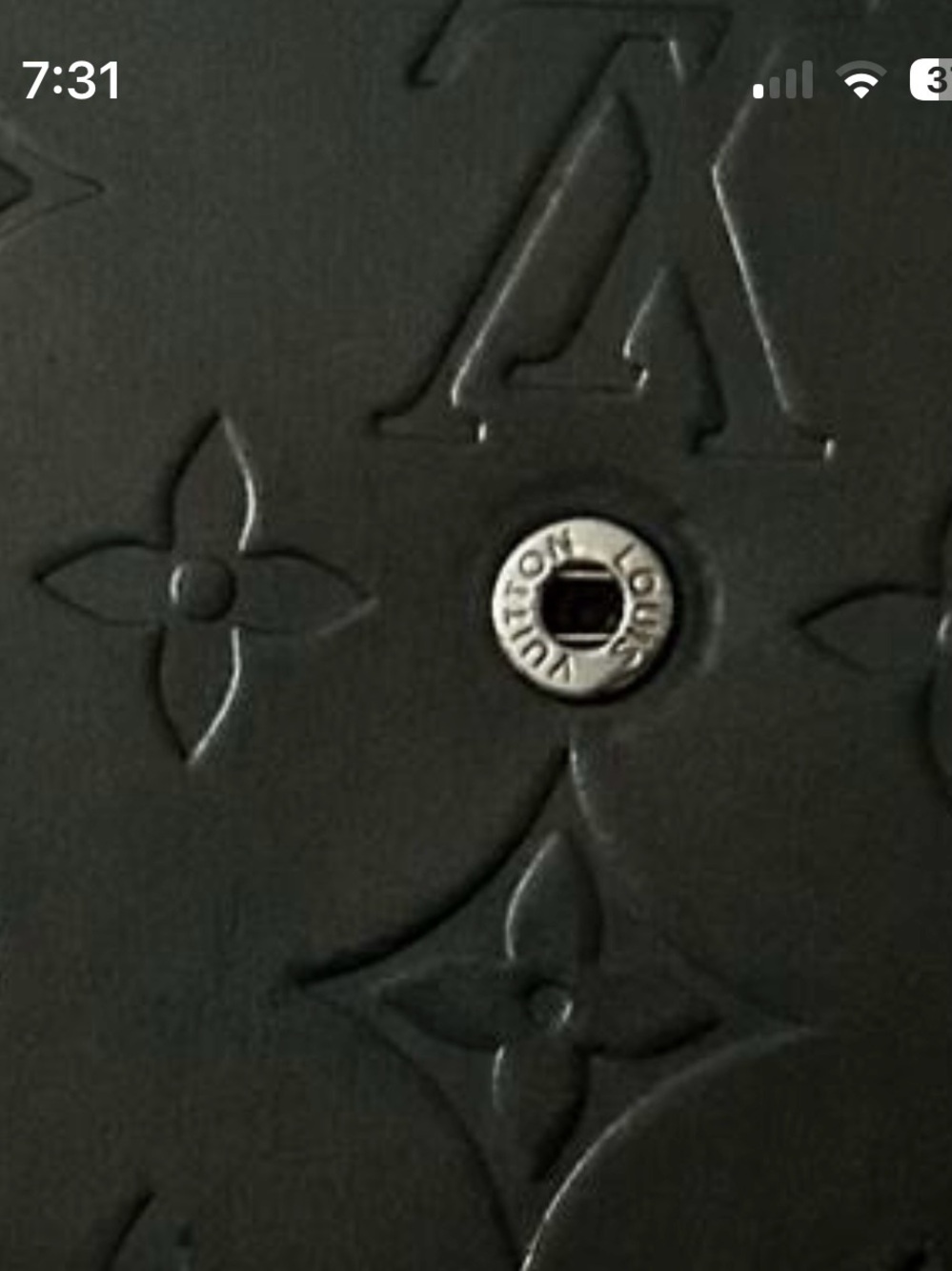 Louis Vuitton Black Embossed Monogram Detail with Silver Hardware